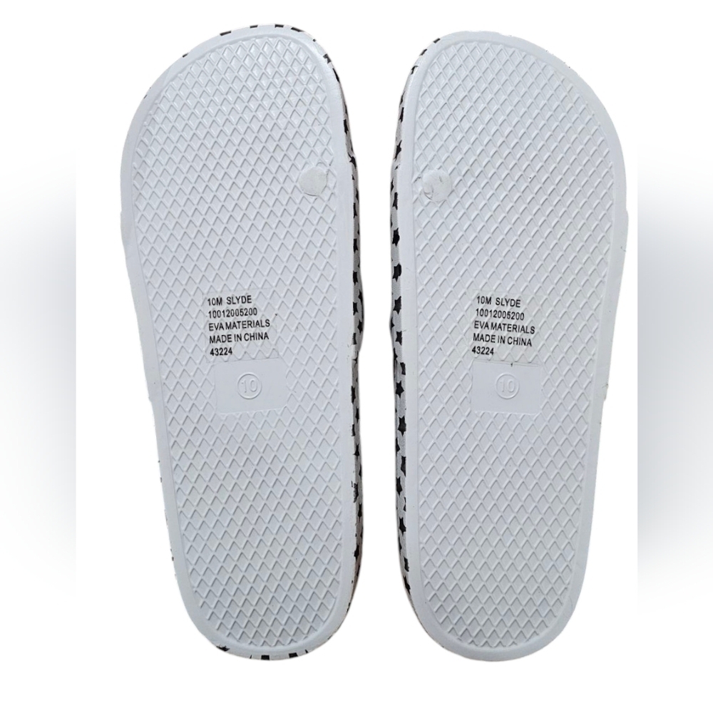 Wild Pair - NEW White Star Pattern Open Toe Pool Slides - Picture 6 of 6